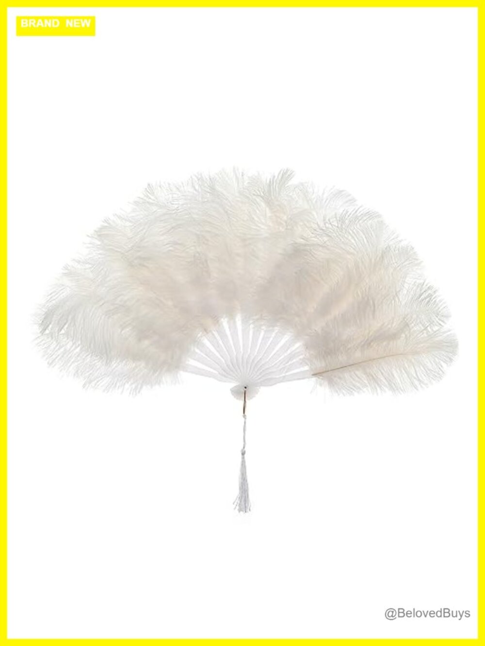 Ostrich Feather Folding Fan 1920s Flapper Gatsby Party Accessory